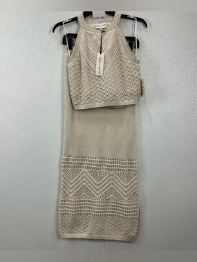Freshman Cream Knit Two-Piece Skirt Set